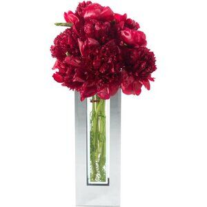 Royal Imports Flower Mirror Glass Vase - 13.5" Tall Rectangle - Decorative
